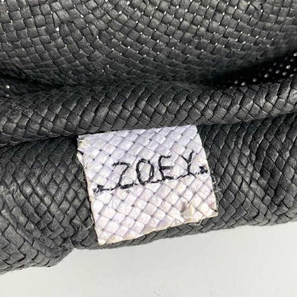 VTG Black Woven Raffia Floppy Cloche Hat Floral Chiffon Bow Accent By Zoey 90s - Picture 7 of 7